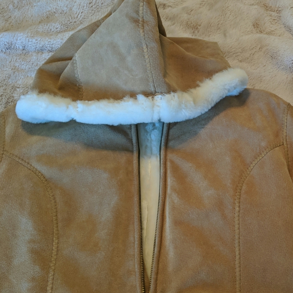 Suede Jacket with Soft Fur Lining